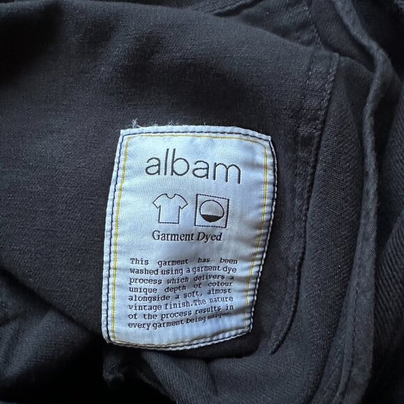 Albam Black Denim Garment Dyed Carpenter Shorts Raw Hem Men's Size 32 Summer - Picture 15 of 15